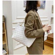 Tote Bags for Women PU Leather Diamond Lattice Handbag Personality Large Capacity Underarm Shoulder Bag Designer Bag