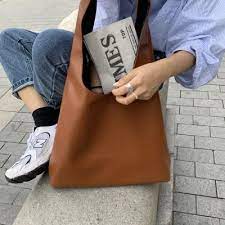 Casual Women Shoulder Bag PU Leather Tote Handbag Winter Shopping Bags Soft Leather Lady Purse Bags High Capacity Totes