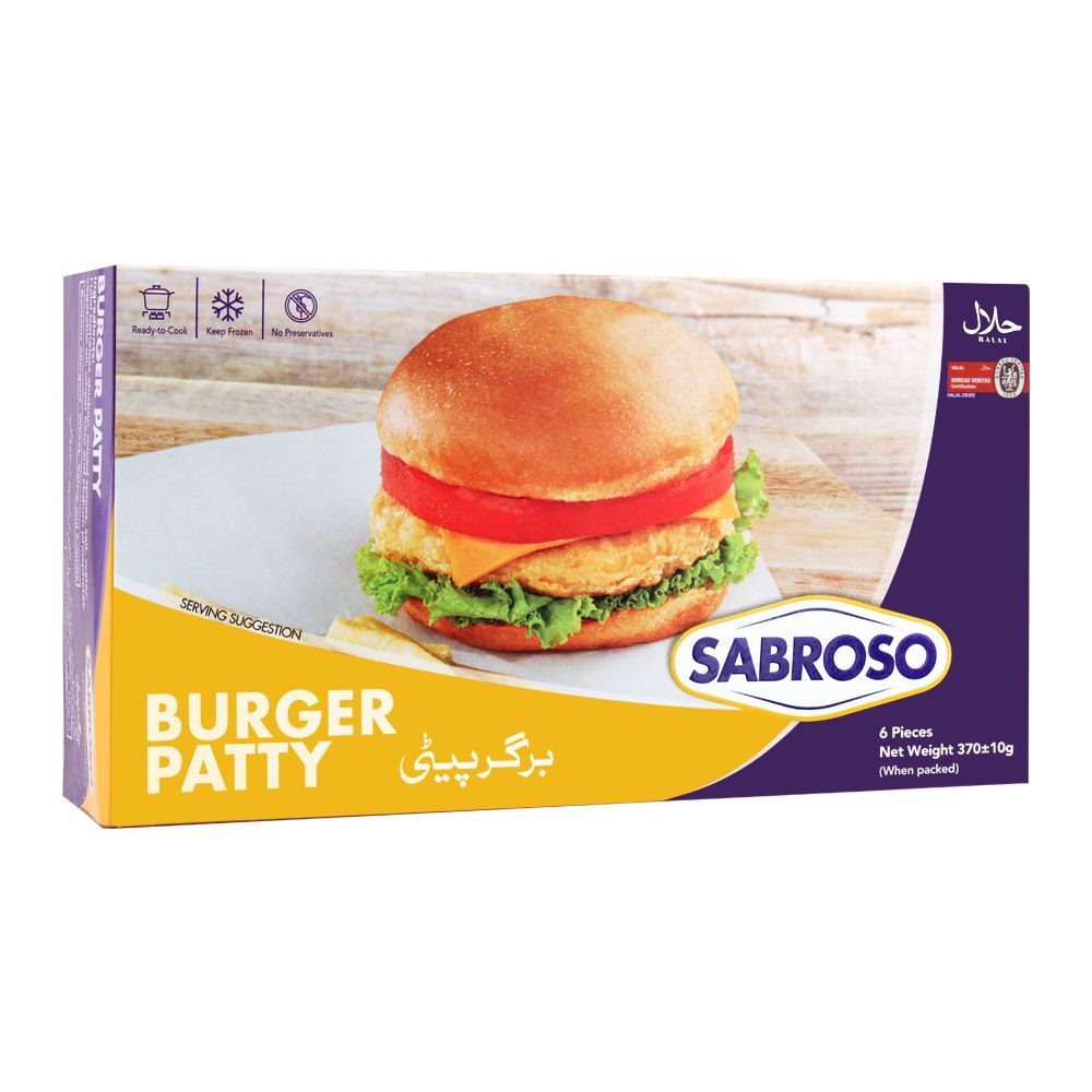 Sabroso Burger Patty 6 Pieces Chicken 370g