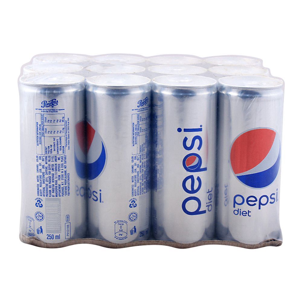 Pepsi Diet Can (Local) 250ml 12 Pieces
