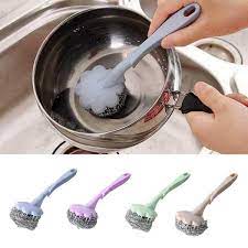 Flower Shape Stainless Steel Wire Ball Brush Sponges Scrubbers Metal Scouring