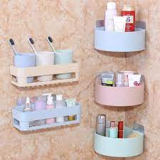 Deal of 2 Bathroom Corner & Shower Shelf Plastic Suction Cup