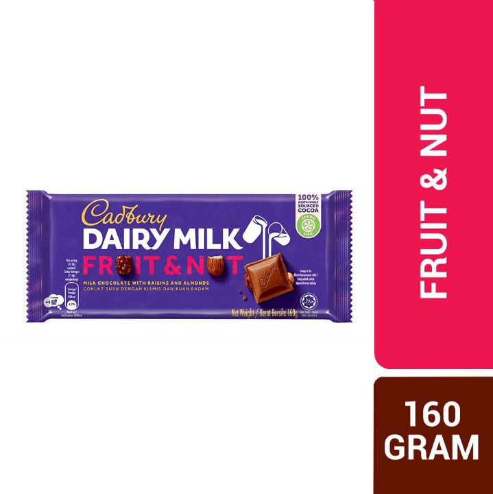 Cadbury Dairy Milk Fruit & Nut Imported 160gms Bars