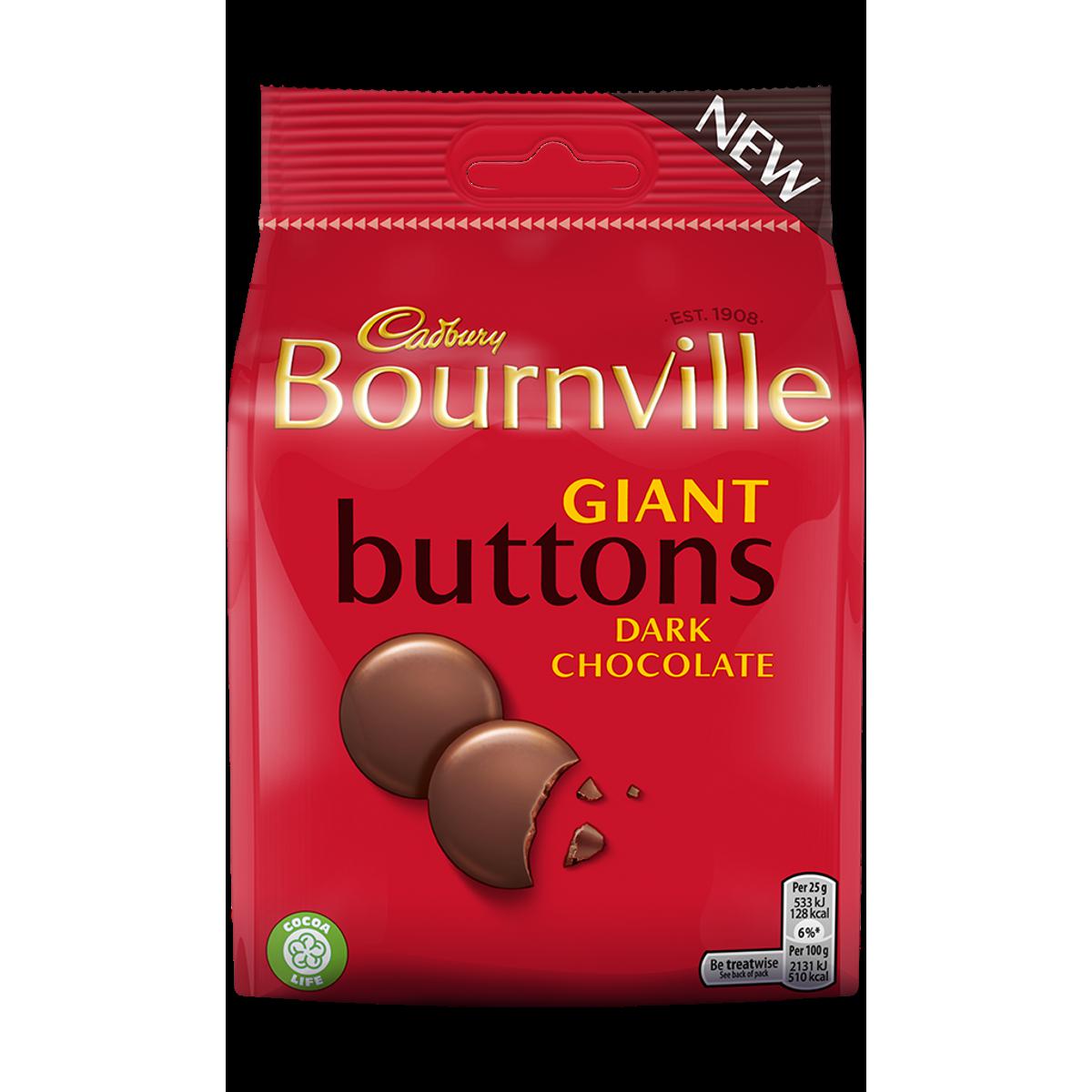 Cadbury Bournville Giant Buttons Dark Chocolate Bag 105gm
