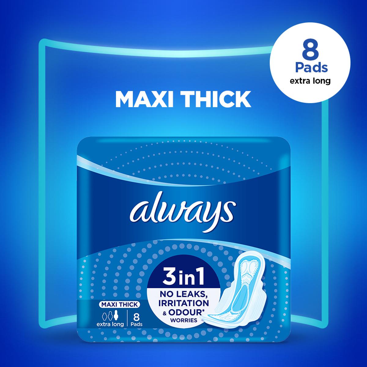 Always Thicks Maxi Night Sanitary Pads Extra Long Single Pack 8 pads