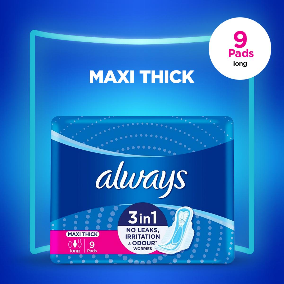 Always Thicks Maxi Night Sanitary Pads Long Single Pack 9