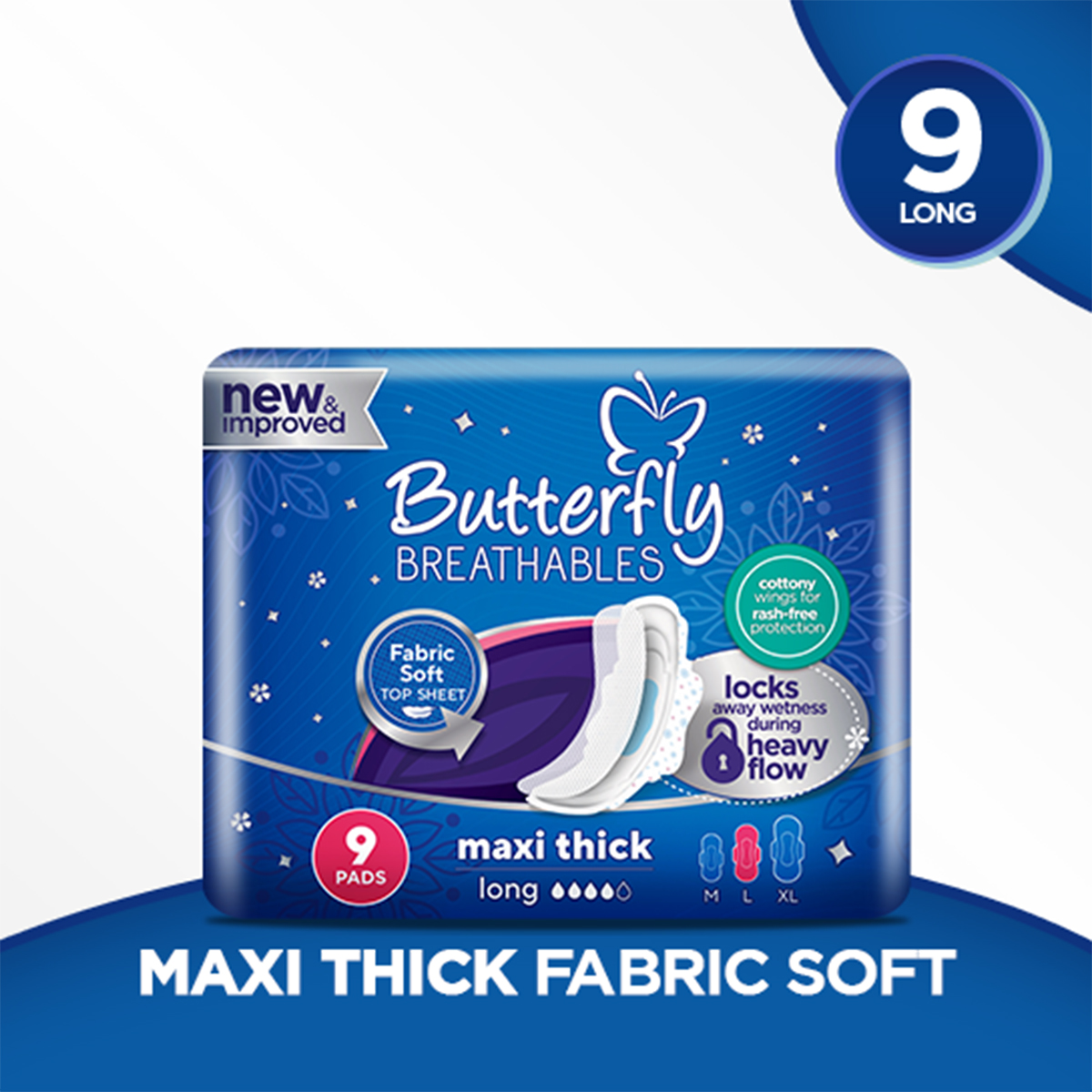 Butterfly Breathable Maxi Thick Sanitary Pads Large Single Pack