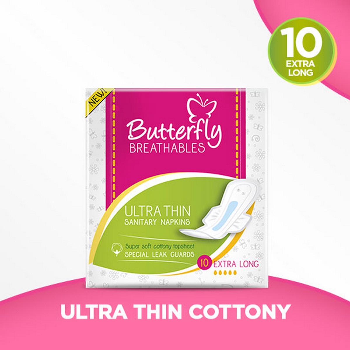 Butterfly Breathable Ultra Thin Cotton Top Sheet Sanitary Pads