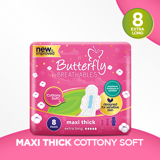 Butterfly Breathable Cottony Soft Sanitary Pad  Extra Long Single Pack