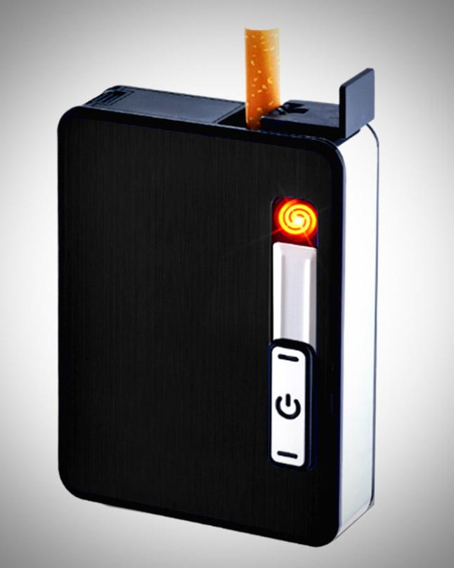 Cigarette Fancy Case With Rechargeable Electric Lighter
