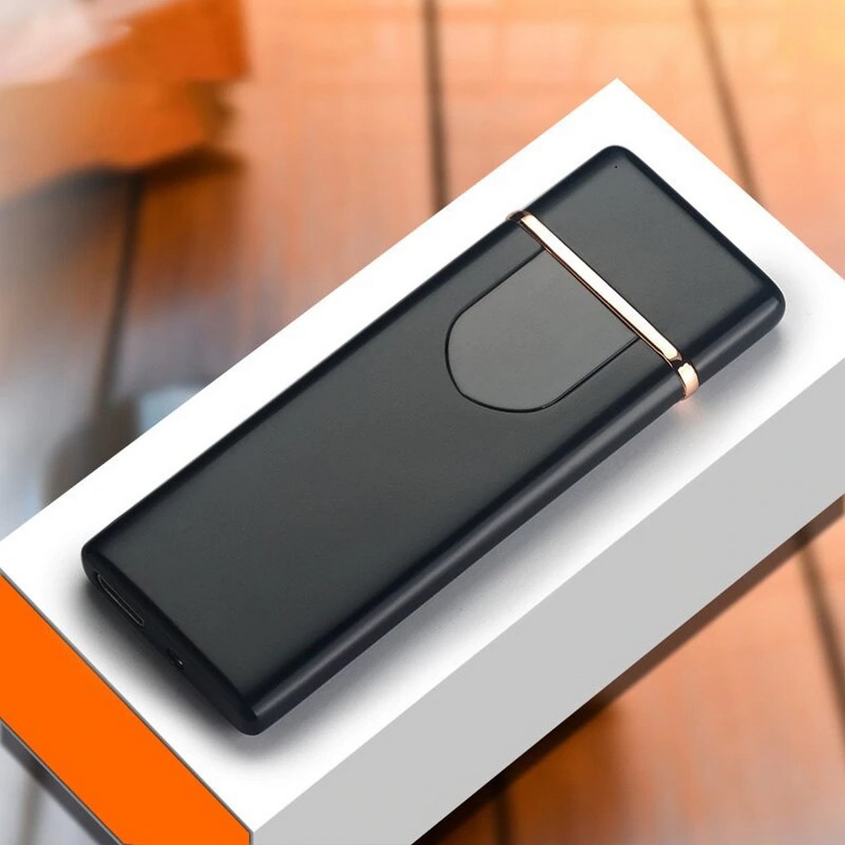 Finger Print Touch Sensor & Rechargeable USB Charging Lighter (Black)