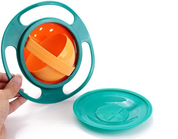 Baby Feeding Bowl Non Spill Universal Gyro Bowl Dish Amazing 360° Rotatable