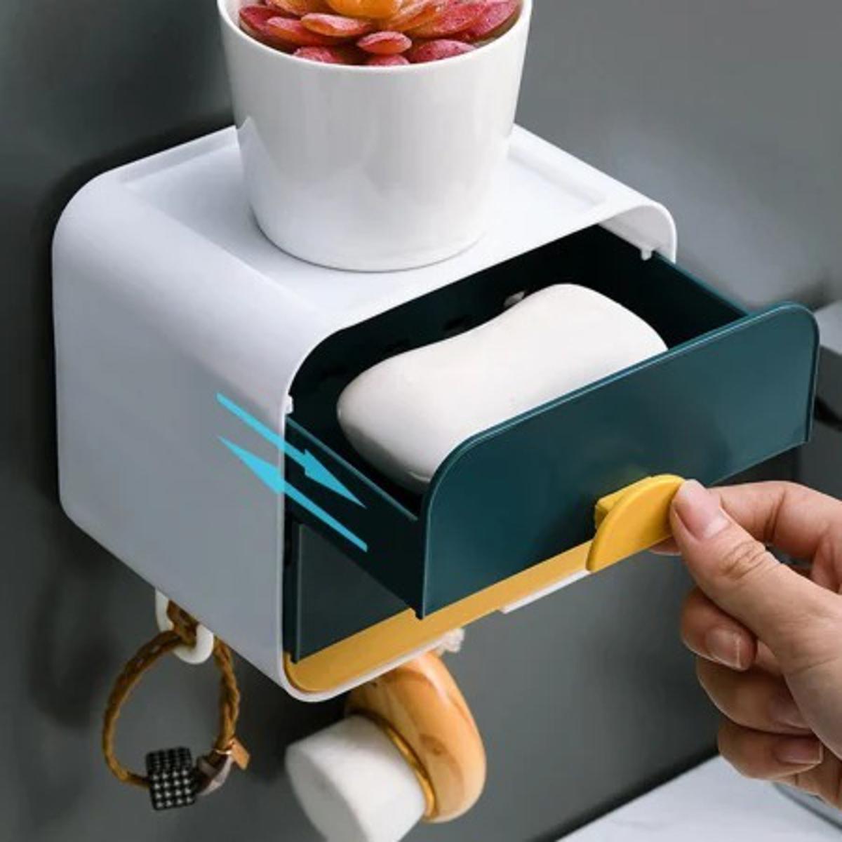 Wall Mounted 1 Tier Soap Dispenser with Convenient Hanger Versatile Wall Mounted