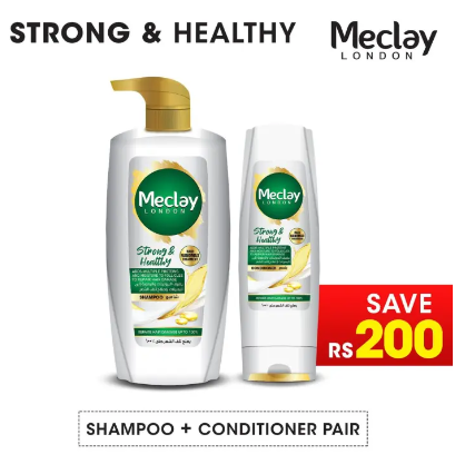 Meclay London Strong & Healthy Shampoo 680ml + Conditioner Pair Box