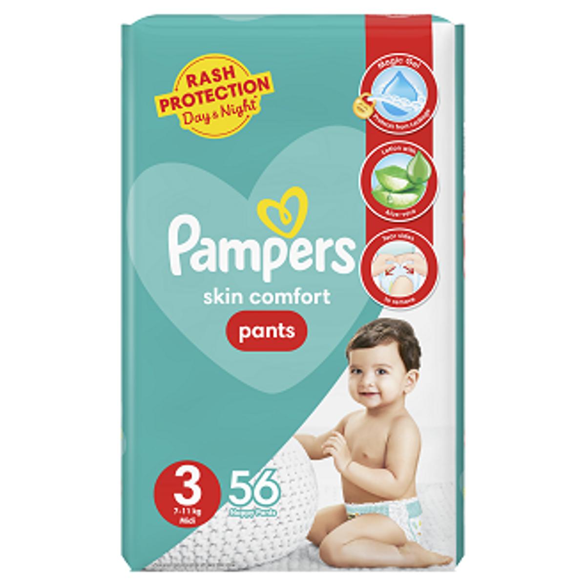 Pampers Pants Baby Diapers (Size 3 Medium 56 Pcs)