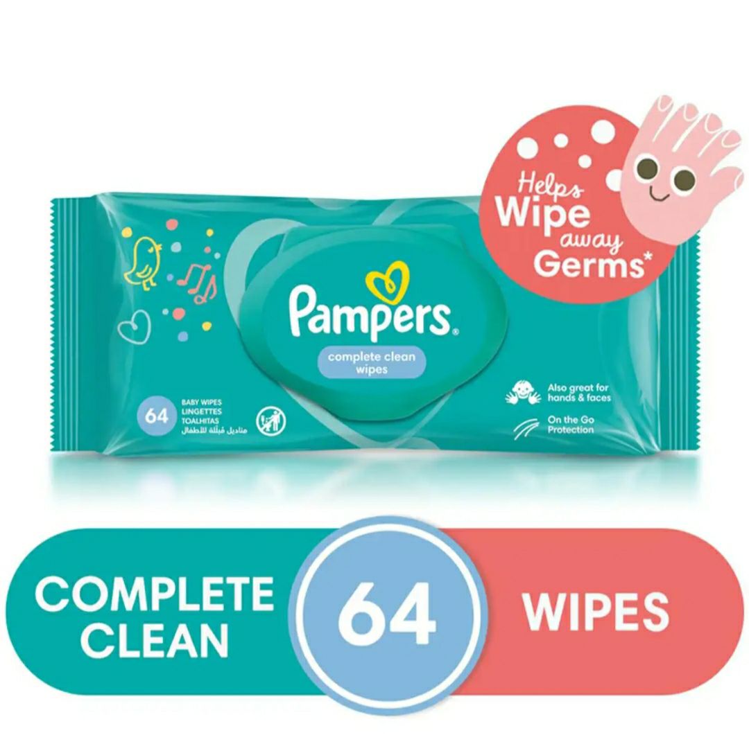 Pamper's baby wipes 64 sheets with cap