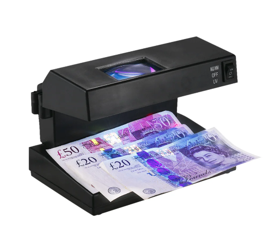 Portable Desktop Counterfeit Bill Detector Cash Currency Banknotes Notes Checker Machine Support ForUltraviolet UV and Watermark