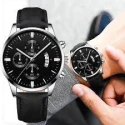 Luxury Men's Business Quartz Watch Casual Leather Strap Calendar Watches Men's Sports Casual Leather Strap Calendar Wristclock