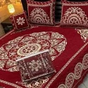 4 Pcs Velvet Bedsheet King Size Jacquard Velvet Bedsheet For King Size Bed - Export Quality Guarantee