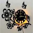 High quality wooden wall clock  Flower shaped wall clock  Flower shaped wooden wall clock