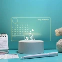 Acrylic Dry Erase Board with Light Clear Desktop Note Memo White Board Colorful LED Light up Message Board for Office Home School