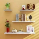 METALLO Wall Mounted White & Black Floating Shelves Book Storage Rack Shelf wooden shelves