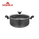Sonex Non Stick Casserole Pot with Glass Lid  24cm Color Gray Sonex Nonstick Handi Non Stick Pot
