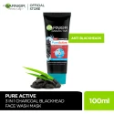 Garnier Skin Active 3-in-1 Charcoal Blackhead Face Wash Mask Scrub 100ml