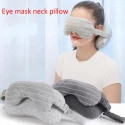 Travel Neck Pillow With Eye Mask Portable Head Neck Cushion Airplane Flight Sleep Rest Airplane Office Napping Sleeping Pillows