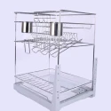 Multi Purpose Reck Cabinet Basket Kitchen Basket Kitchen Accessories (Chrome)