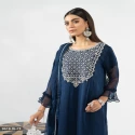 Formal Chiffon Embroidered Dress Front and Back  (Un-stitched)